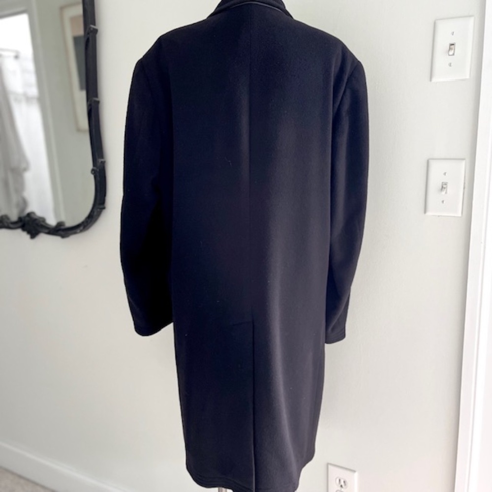 Hermes Mens Vintage Cashmere Black Coat Size 50 - Picture 3 of 10